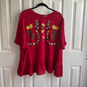 Plus Size ASOS Embroidered Top